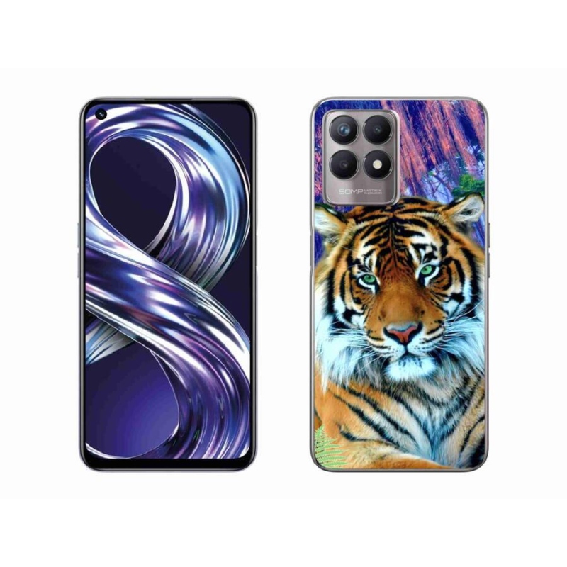 Gél tok mmCase mobiltelefonhoz Realme 8i - tigris