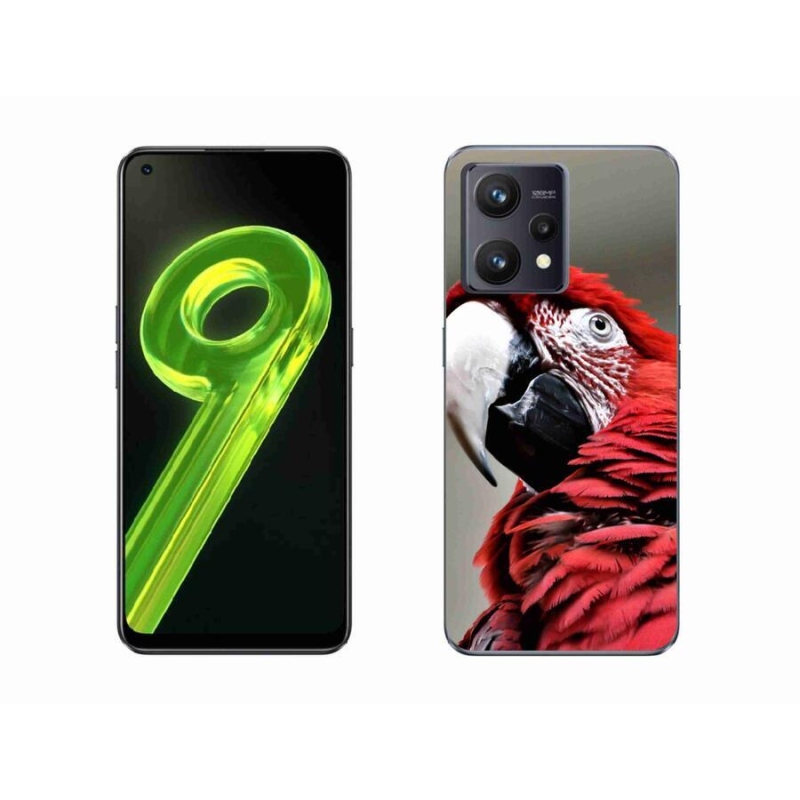 Gél tok mmCase mobilhoz Realme 9 4G - papagáj ara piros