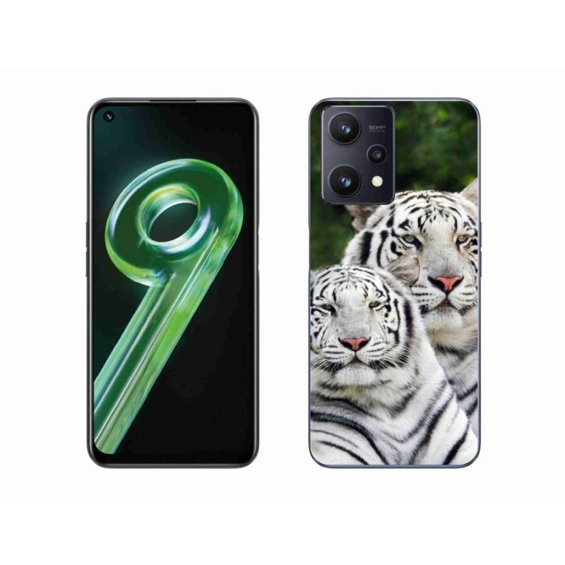 Gél tok mmCase a Realme 9 5G készülékhez - fehér tigrisek