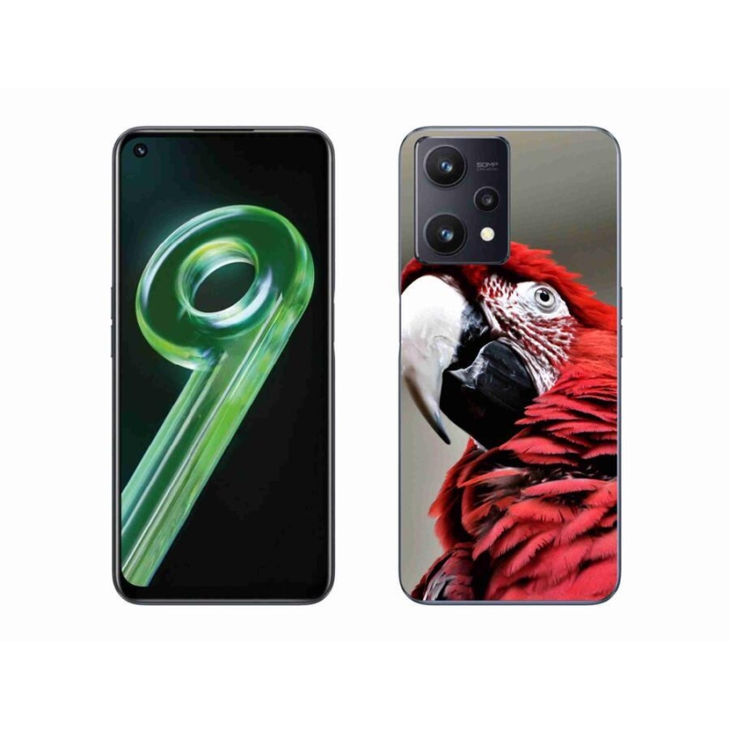 Gél tok mmCase mobilhoz Realme 9 5G - papagáj ara piros