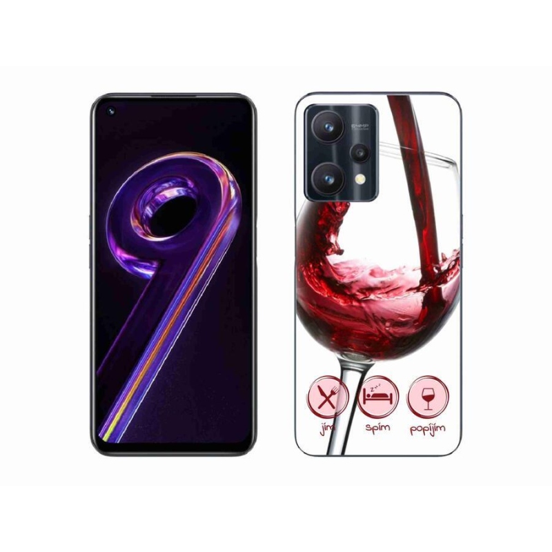 Gél tok mmCase mobiltelefonhoz Realme 9 Pro 5G - borospohár piros