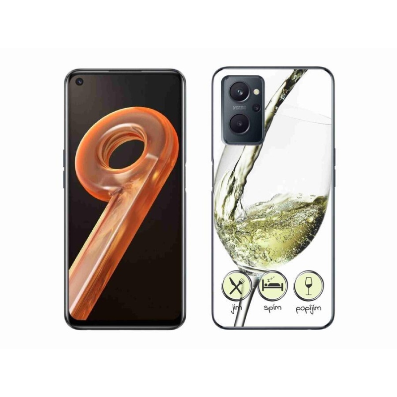 Gél tok mmCase mobilhoz Realme 9i - borospohár fehér