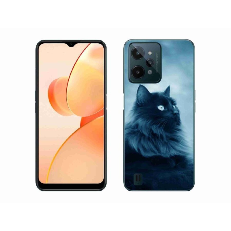 Gél tok mmCase mobilhoz Realme C31 - fekete macska 1