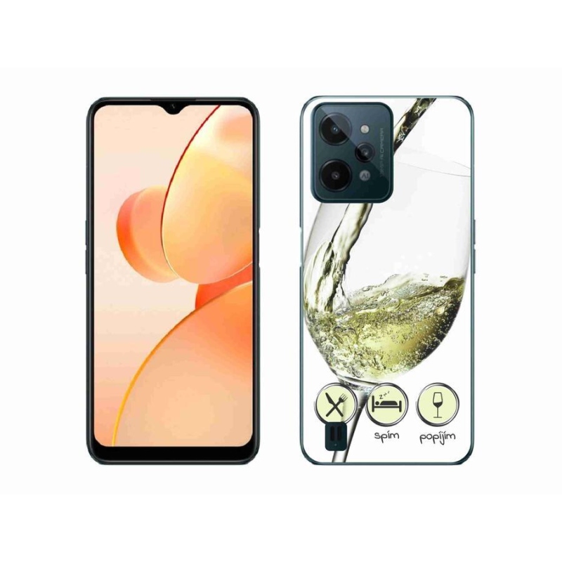 Gél tok mmCase mobiltelefonhoz Realme C31 - borospohár fehér