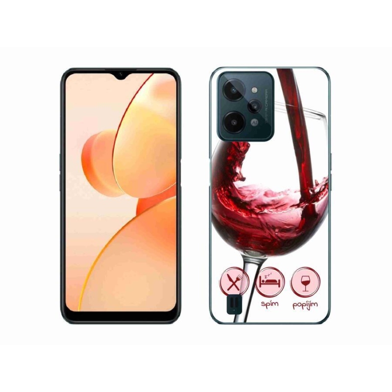 Gél tok mmCase mobiltelefonhoz Realme C31 - borospohár piros