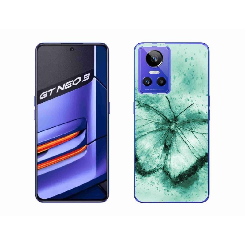 Gél tok mmCase mobilhoz Realme GT Neo 3 - zöld pillangó
