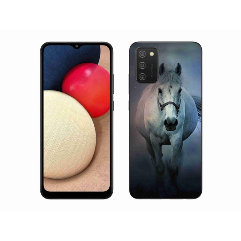 Gél tok mmCase Samsung Galaxy A02s (164.2x75.9x9.1mm) - futó fehér ló