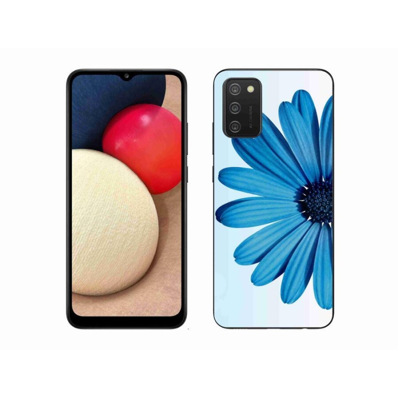 Gél tok mmCase mobiltelefonhoz Samsung Galaxy A02s (164.2x75.9x9.1mm) - kék színű margaréta
