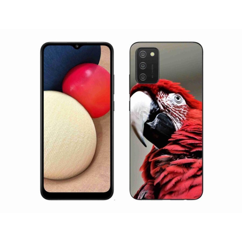 Gél tok mmCase Samsung Galaxy A02s (164.2x75.9x9.1mm) - papagáj ara piros