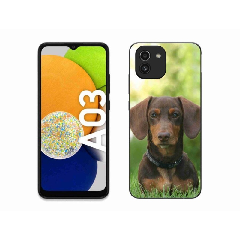 Gél tok mmCase a Samsung Galaxy A03-hoz - barna tacskó