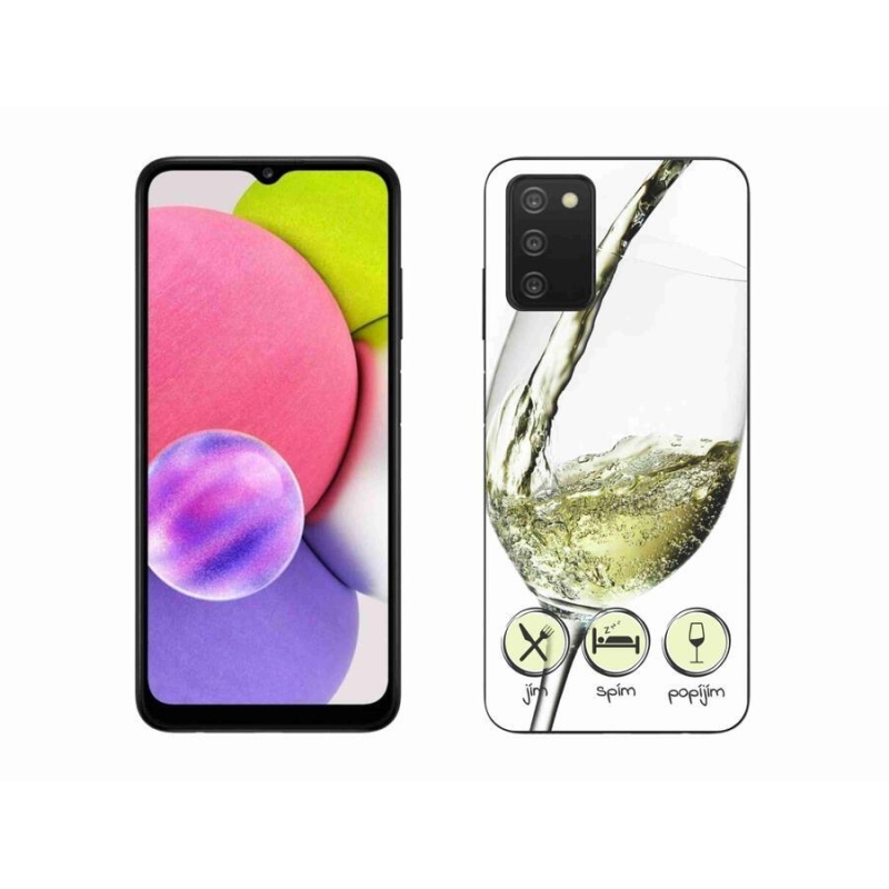 Gél tok mmCase Samsung Galaxy A03s (166.6 x 75.9 x 9.1) - borospohár fehér