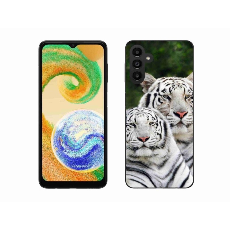 Gél tok mmCase mobiltelefonhoz Samsung Galaxy A04s (164.7x76.7x9.1mm) - fehér tigrisek