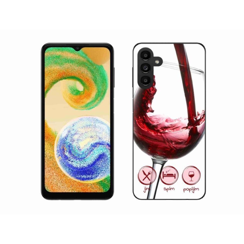 Gél tok mmCase mobiltelefonhoz Samsung Galaxy A04s (164.7x76.7x9.1mm) - borospohár piros