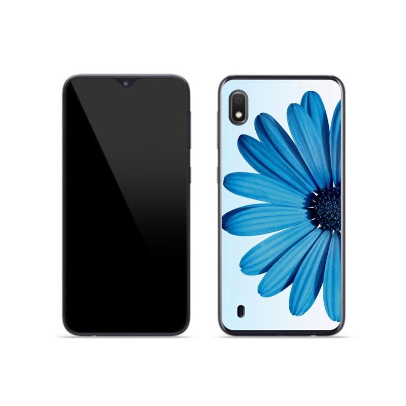 Gél tok mmCase mobiltelefonhoz Samsung Galaxy A10 - kék margaréta