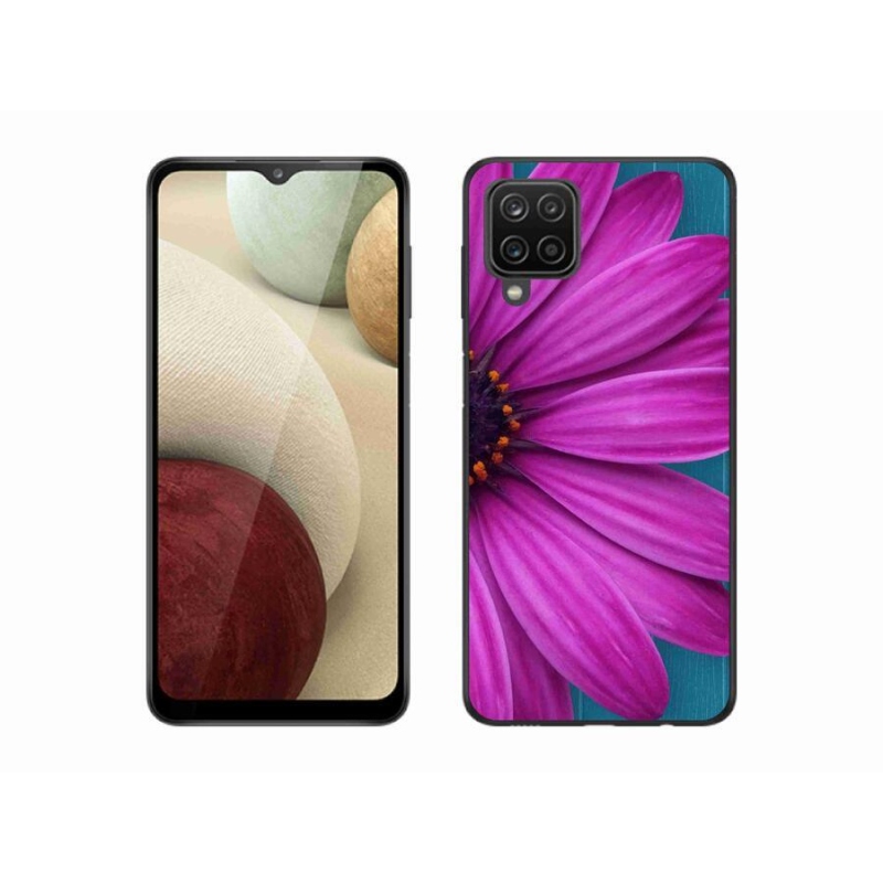 Gél tok mmCase mobiltelefonhoz Samsung Galaxy A12 - lila margaréta