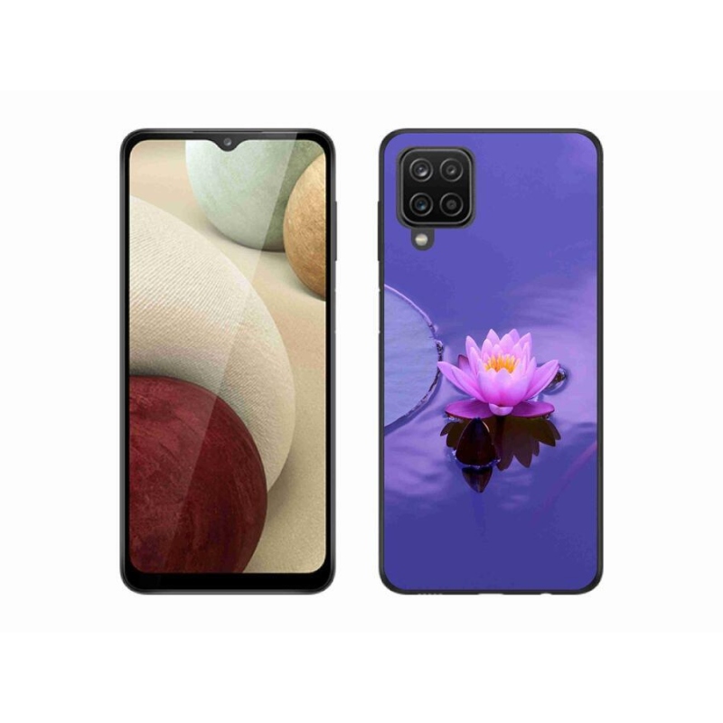 Gél tok mmCase mobiltelefonhoz Samsung Galaxy A12 - virág a felületen
