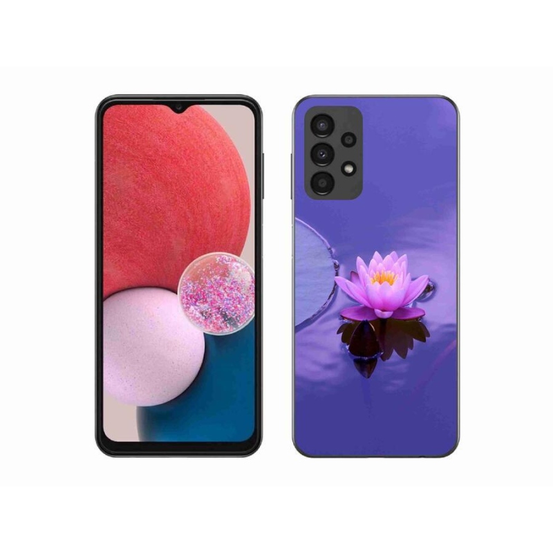 Gél tok mmCase a mobil Samsung Galaxy A13 4G - virág a felszínen