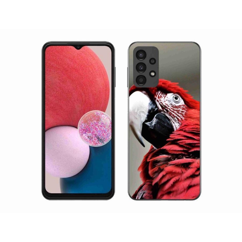 Gél tok mmCase a Samsung Galaxy A13 4G készülékhez - papagáj ara piros