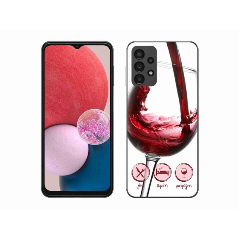 Gél tok mmCase mobiltelefonhoz Samsung Galaxy A13 4G - borospohár piros