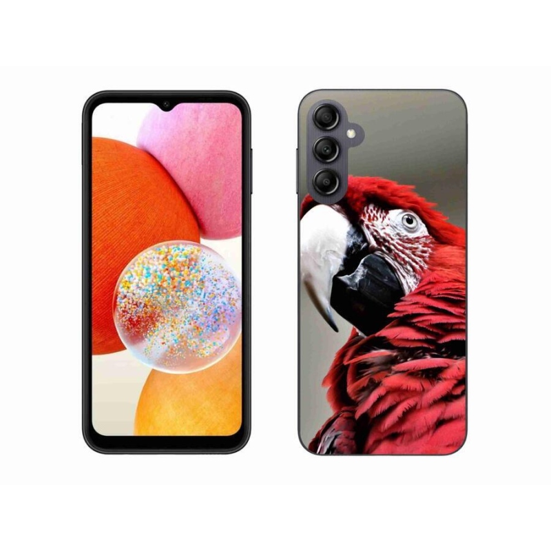 Gél tok mmCase a Samsung Galaxy A14 4G/5G készülékhez - papagáj ara piros