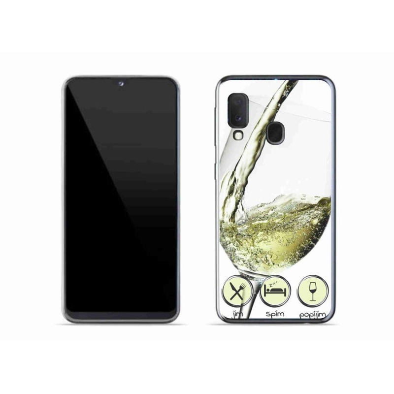 Gél tok mmCase mobiltelefonhoz Samsung Galaxy A20e - borospohár fehér