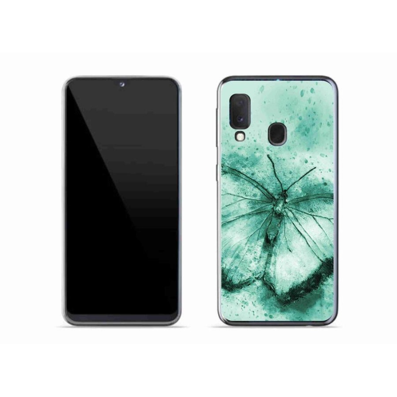 Gél tok mmCase Samsung Galaxy A20e készülékhez - zöld pillangó