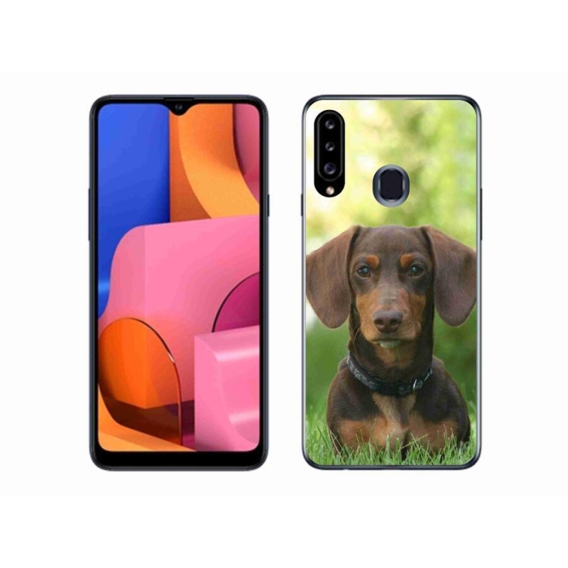 Gél tok mmCase a Samsung Galaxy A20s készülékhez - barna tacskó
