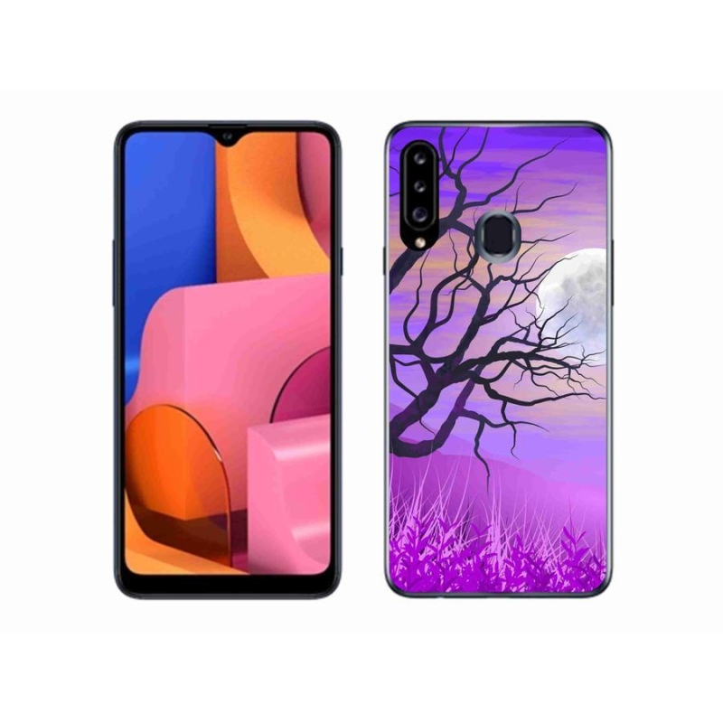 Gél tok mmCase a Samsung Galaxy A20s készülékhez - rajzfilmes kidőlt fa