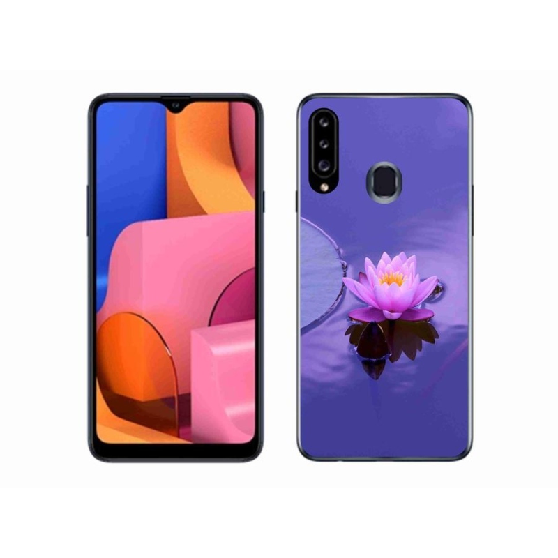 Gél tok mmCase mobiltelefonhoz Samsung Galaxy A20s - virág a felületen
