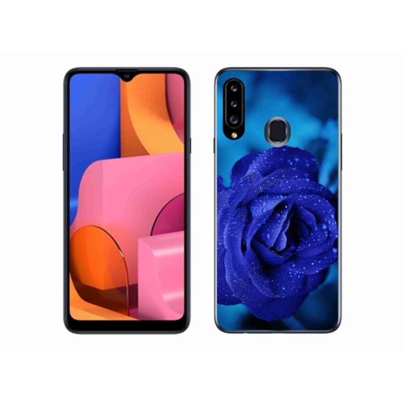 Gél tok mmCase Samsung Galaxy A20s készülékhez - kék rózsa