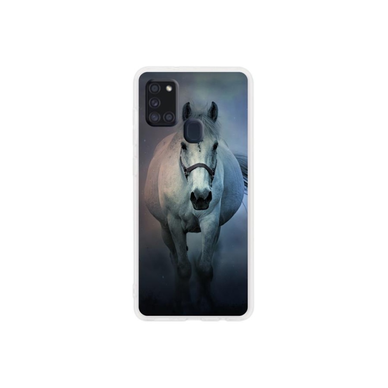 Gél tok mmCase Samsung Galaxy A21s készülékhez - futó fehér ló