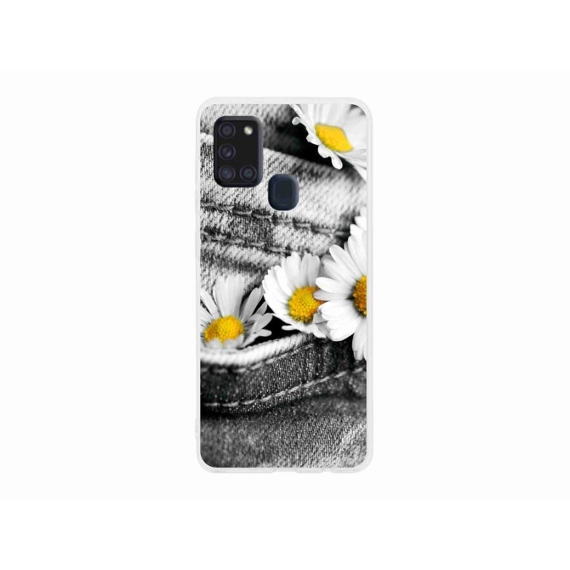 Gél tok mmCase mobiltelefonhoz Samsung Galaxy A21s - százszorszépek