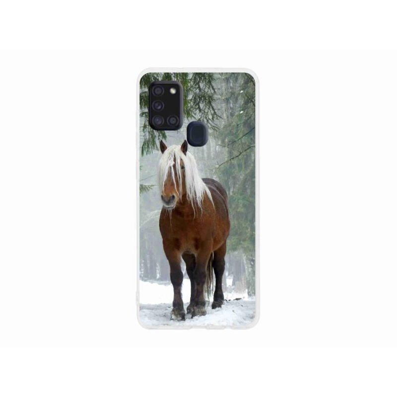 Gél tok mmCase mobiltelefonhoz Samsung Galaxy A21s - ló az erdőben
