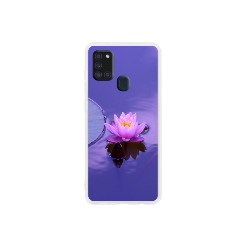 Gél tok mmCase mobiltelefonhoz Samsung Galaxy A21s - virág a felületen