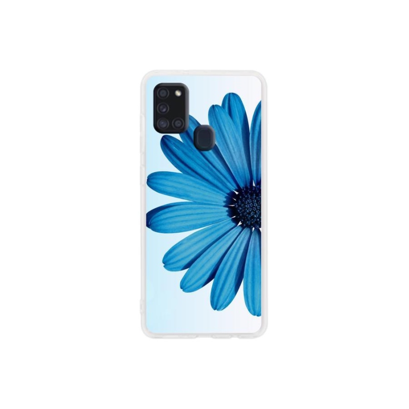 Gél tok mmCase a Samsung Galaxy A21s készülékhez - kék margaréta