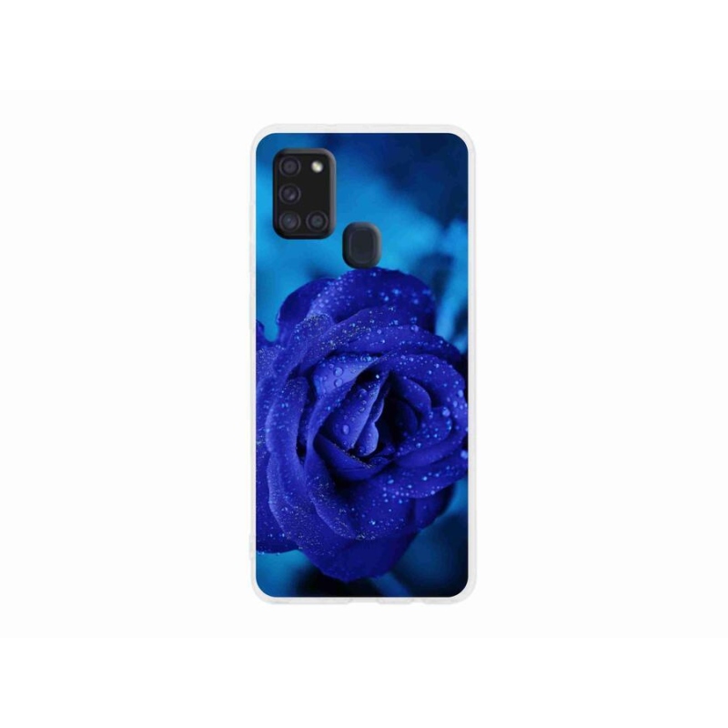 Gél tok mmCase Samsung Galaxy A21s készülékhez - kék rózsa