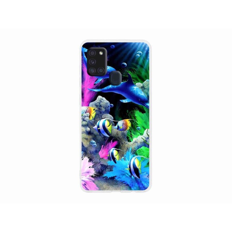 Gél tok mmCase mobiltelefonhoz Samsung Galaxy A21s - tengeri világ