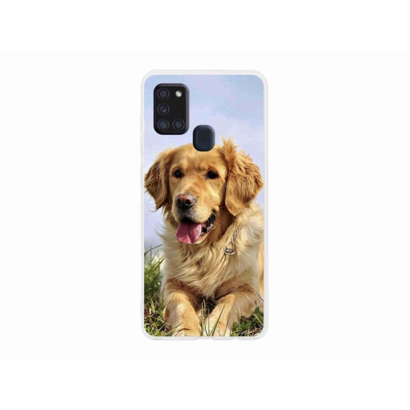 Gél tok mmCase Samsung Galaxy A21s készülékhez - arany retriever