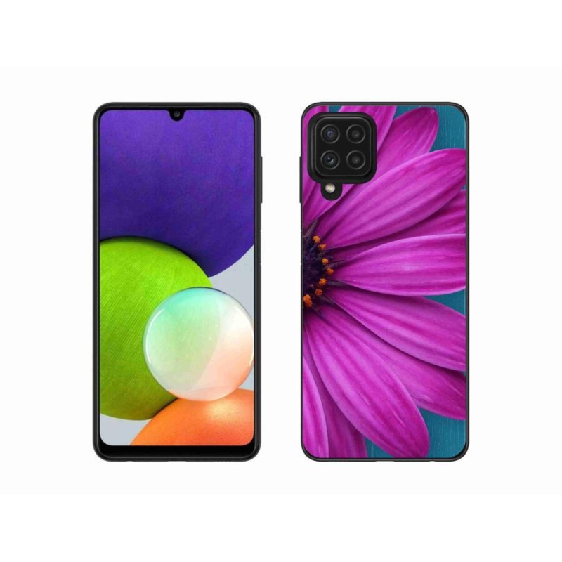 Gél tok mmCase mobiltelefonhoz Samsung Galaxy A22 4G - lila százszorszép