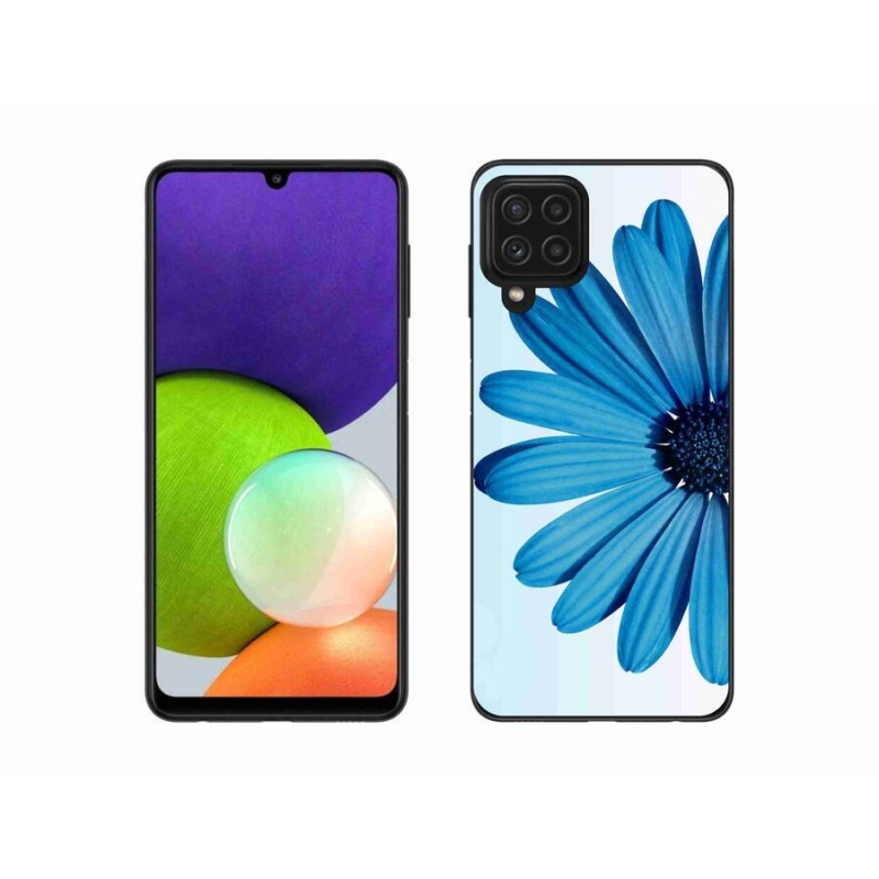 Gél tok mmCase a Samsung Galaxy A22 4G készülékhez - kék margaréta