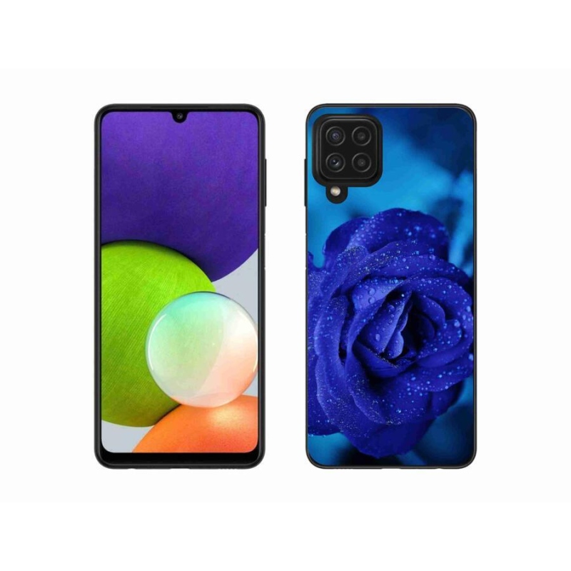 Gél tok mmCase Samsung Galaxy A22 4G - kék rózsa
