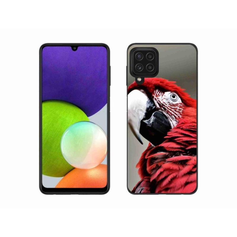 Gél tok mmCase a Samsung Galaxy A22 4G készülékhez - papagáj ara piros