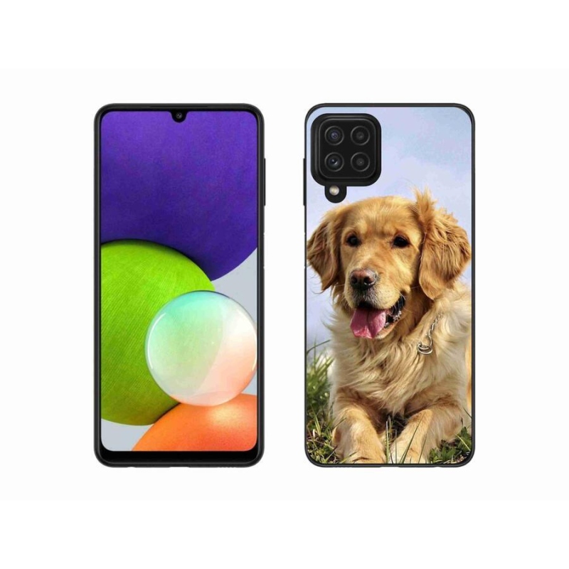 Gél tok mmCase a mobil Samsung Galaxy A22 4G - arany retrieverhez