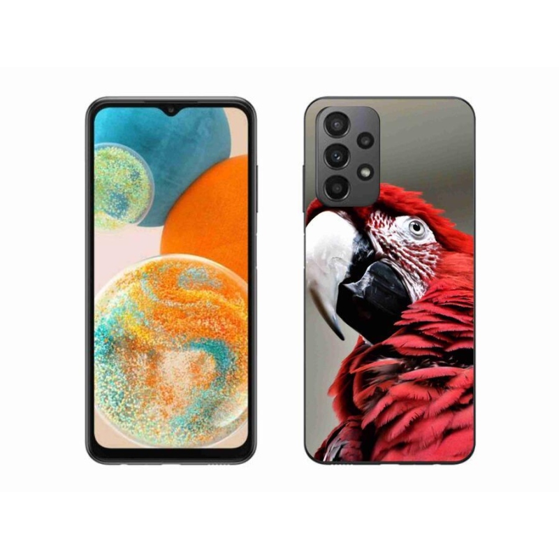 Gél tok mmCase a Samsung Galaxy A23 4G/5G készülékhez - papagáj ara piros