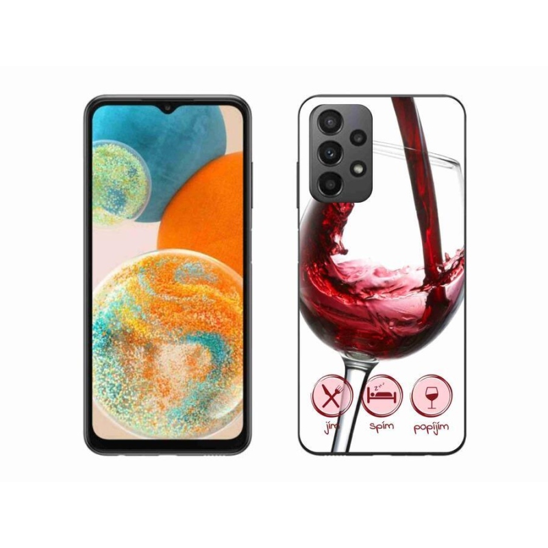 Gél tok mmCase Samsung Galaxy A23 4G/5G készülékhez - borospohár piros