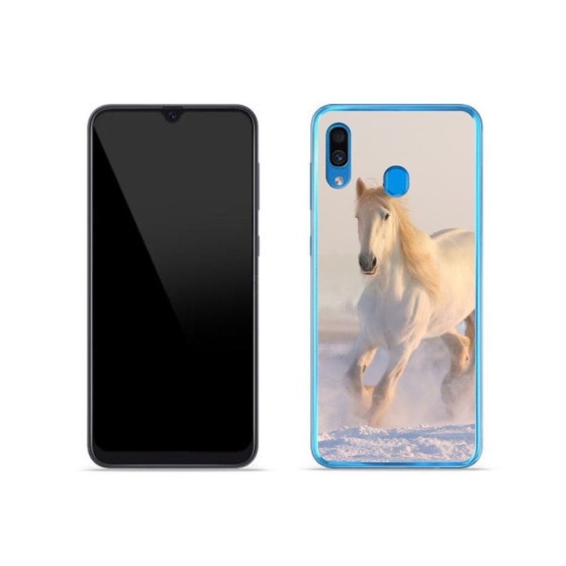Gél tok mmCase mobiltelefonhoz Samsung Galaxy A30 - ló a hóban
