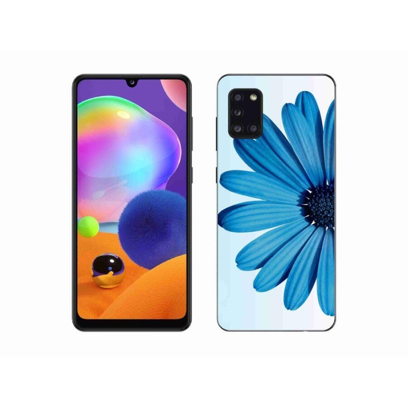 Gél tok mmCase mobiltelefonhoz Samsung Galaxy A31 - kék margaréta