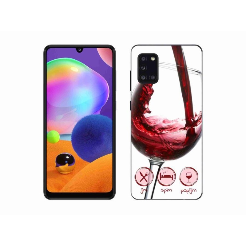 Gél tok mmCase mobiltelefonhoz Samsung Galaxy A31 - borospohár piros