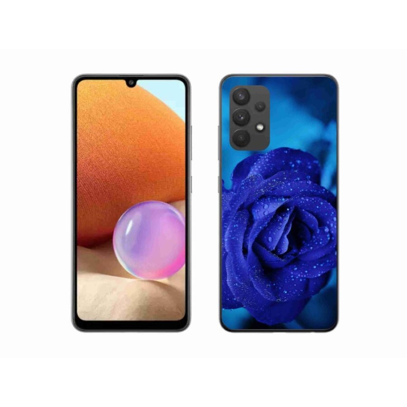Gél tok mmCase Samsung Galaxy A32 4G - kék rózsa