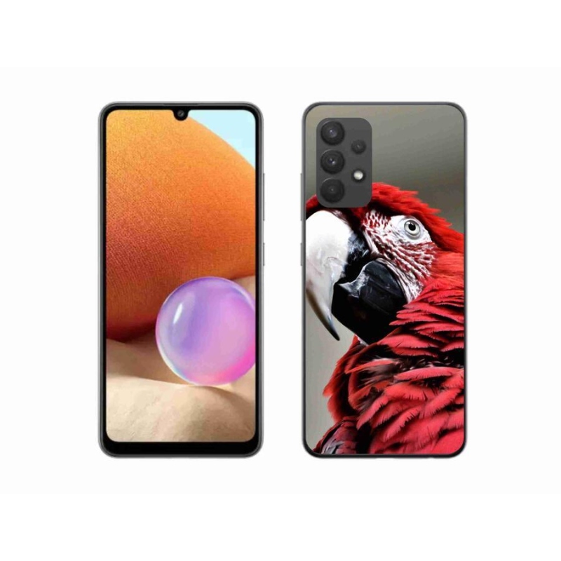 Gél tok mmCase a Samsung Galaxy A32 4G készülékhez - papagáj ara piros
